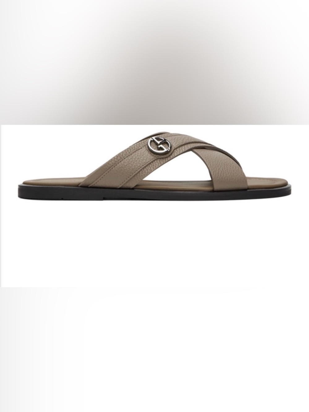 Giorgio Armani Taupe Leather Sandals Men size 8